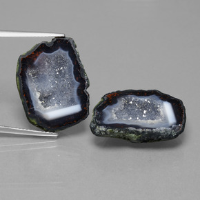 Pedras preciosas de geodo de ágata multicolorido natural de 32,12 ct, forma extravagante, opaco