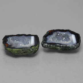 Pedras preciosas de geodo de ágata multicolorido natural de 32,12 ct, forma extravagante, opaco