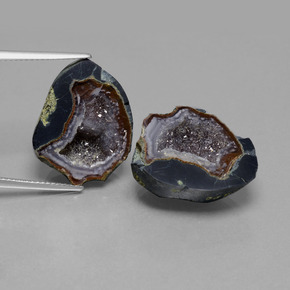 Pedras preciosas de geodo de ágata multicolorido natural de 41,06 ct, forma extravagante, opaco