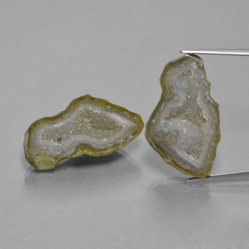 Pedras preciosas de geodo de ágata multicolorido natural de 28,39 ct, forma extravagante, opaco