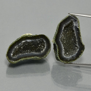 Pedras preciosas de geodo de ágata multicolorido natural de 17,82 ct, forma extravagante, opaco
