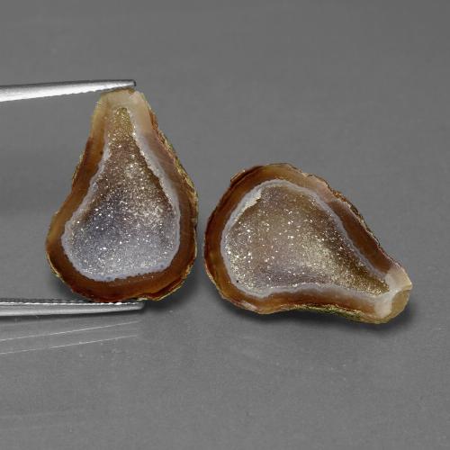 Pedras preciosas de geodo de ágata multicolorido natural de 19,76 ct, forma extravagante, opaco