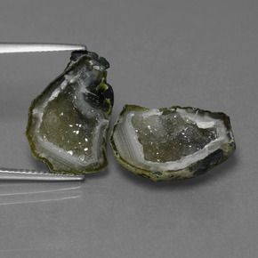 Pedras preciosas de geodo de ágata multicolorido natural de 14,53 ct, forma extravagante, opaco