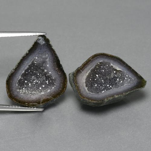 Pedras preciosas de geodo de ágata multicolorido natural de 26,34 ct, forma extravagante, opaco