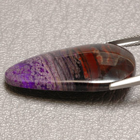 Ágata multicolorido natural 32,06ct, formato de pêra, opaco