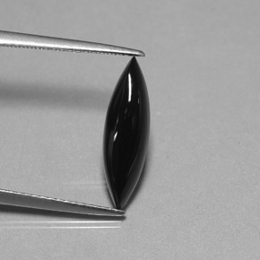 Ágata preto natural 1,69ct, marquise, opaco