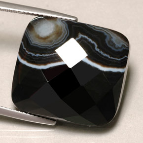 Ágata multicolorido natural 29,53ct, almofada cortada, opaco