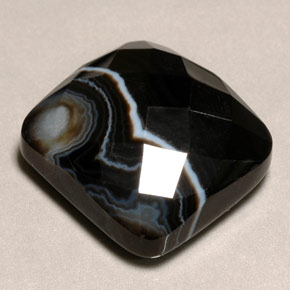 Ágata multicolorido natural 29,53ct, almofada cortada, opaco