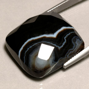 Ágata multicolorido natural 29,53ct, almofada cortada, opaco