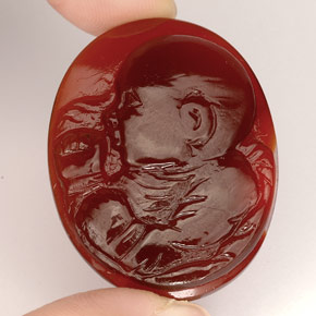Ágata laranja natural 37,34ct, transparente, transparente/translúcido