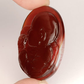 Ágata laranja natural 37,34ct, transparente, transparente/translúcido