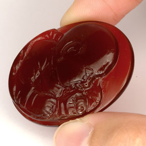 Ágata laranja natural 37,34ct, transparente, transparente/translúcido