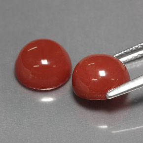 Pedras preciosas de Ágata Laranja natural de  ct, Corte Redondo, Opaco