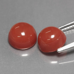 Pedras preciosas de Ágata Laranja natural de  ct, Corte Redondo, Opaco