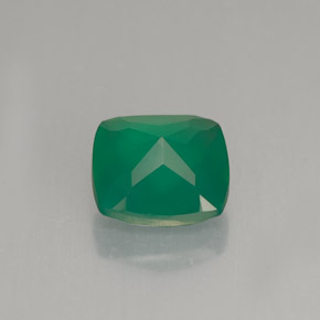 Ágata Verde Natural 1.29ct, Almofada cortada, Translúcido