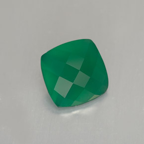 Ágata Verde Natural 1.22ct, Almofada cortada, Translúcido