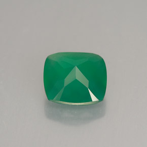Ágata Verde Natural 1.22ct, Almofada cortada, Translúcido
