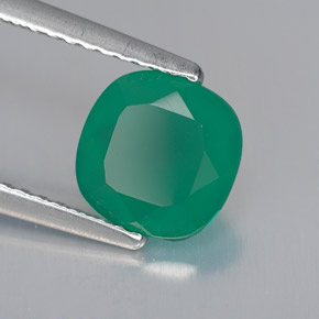 Ágata verde natural 1,28ct, transparente, transparente/translúcido
