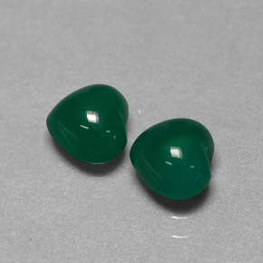 Pedras preciosas de ágata verde natural de  ct, formato de coração, translúcido
