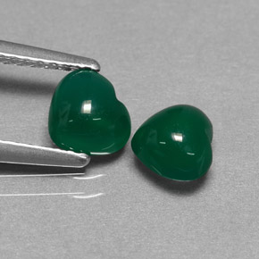 Pedras preciosas de ágata verde natural de  ct, formato de coração, translúcido