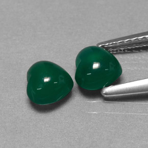 Pedras preciosas de ágata verde natural de  ct, formato de coração, translúcido