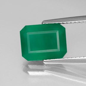 Ágata verde natural 2,06ct, transparente, transparente/translúcido