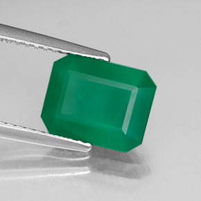 Ágata verde natural 2,06ct, transparente, transparente/translúcido