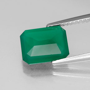 Ágata verde natural 2,06ct, transparente, transparente/translúcido