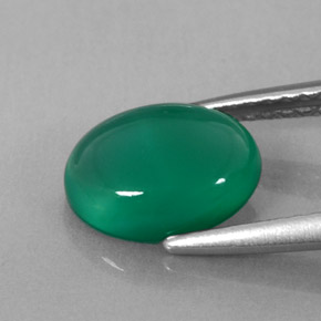 Ágata verde natural 1,58ct, transparente, transparente/translúcido