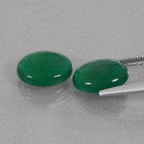 Pedras preciosas de ágata verde natural de  ct, corte oval, translúcido