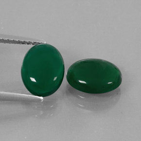 Pedras preciosas de ágata verde natural de  ct, corte oval, translúcido