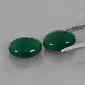 Pedras preciosas de ágata verde natural de  ct, corte oval, translúcido