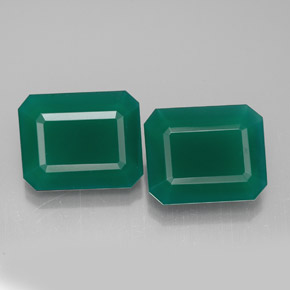 Pedras preciosas de ágata verde natural de  ct, corte esmeralda, translúcido