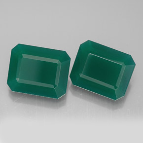 Pedras preciosas de ágata verde natural de  ct, corte esmeralda, translúcido