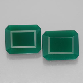 Pedras preciosas de ágata verde natural de  ct, corte esmeralda, translúcido