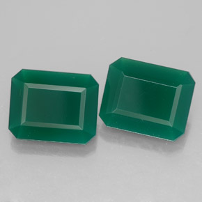 Pedras preciosas de ágata verde natural de  ct, corte esmeralda, translúcido
