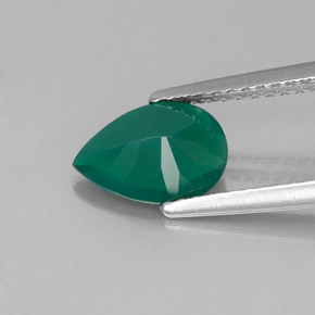 Ágata verde natural 0,94ct, transparente, transparente/translúcido
