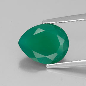 Ágata verde natural 2,38ct, transparente, transparente/translúcido