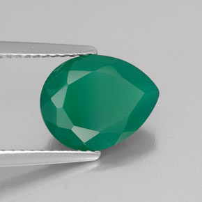 Ágata verde natural 2,38ct, transparente, transparente/translúcido