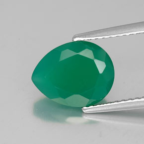 Ágata verde natural 2,38ct, transparente, transparente/translúcido