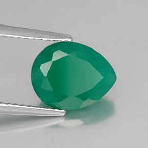 Ágata verde natural 2,38ct, transparente, transparente/translúcido