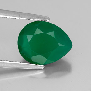 Ágata verde natural 2,41ct, transparente, transparente/translúcido