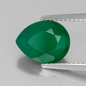 Ágata verde natural 2,41ct, transparente, transparente/translúcido