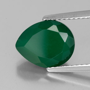 Ágata verde natural 2,57ct, transparente, transparente/translúcido