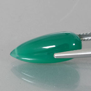 Ágata verde natural 6,24ct, transparente, transparente/translúcido