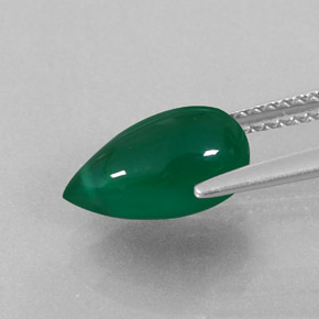 Ágata verde natural 2,56ct, transparente, transparente/translúcido