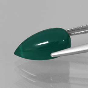Ágata verde natural 3,93ct, transparente, transparente/translúcido