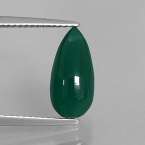 Ágata verde natural 3,28ct, transparente, transparente/translúcido