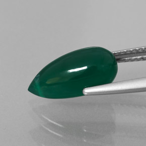 Ágata verde natural 3,28ct, transparente, transparente/translúcido