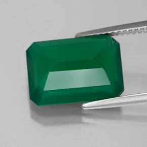 Ágata verde natural 5,54ct, transparente, transparente/translúcido
